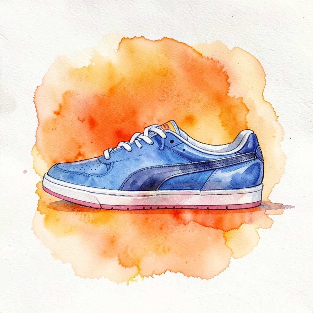 Scarpa sportiva blu scuro con suola bianca, stile dinamico e urbano